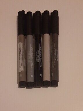Faber-Castell Grey and Black Fineliner Pen Set - Set of 5